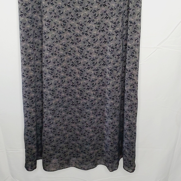 Talbots Dark Floral Maxi Dress Size 14 Lined Short Sleeve Vintage Retro Modest - Picture 3 of 13